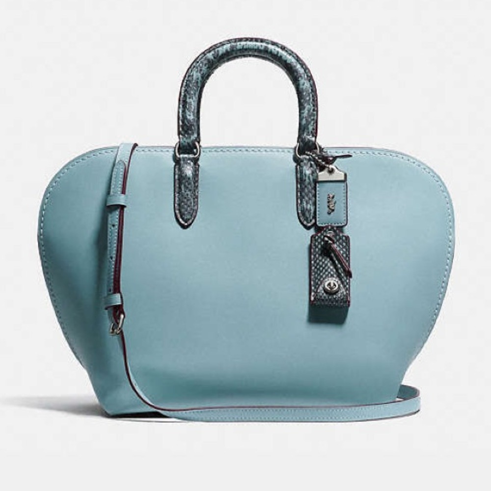 Coach Dakotah Satchel With Colorblock Snakeskin Detail